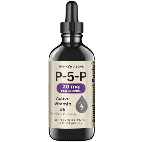 Think Above P5P Liquid Drops Activated Vitamin B6 (Pyridoxal-5-Phosphate) Fast Absorption Formula Nervous System & Energy Support 2 oz (60 mL)