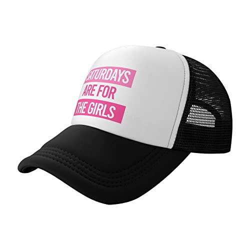 Saturdays are for The Girls Gifts Baseball Cap Adjustable Trucker Hats Mesh Sun Hat for Gifts Cool Summer Hats Black