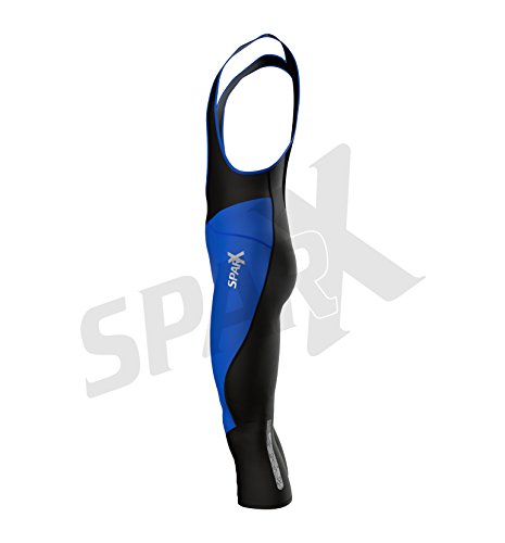 Sparx Men's Thermal 3/4 Cycling Bib Shorts Roubaix Winter Cycling 3 Quater Bib Tight Bibs Knicker Padded (Blue, 2XL) - Thumbnail 7