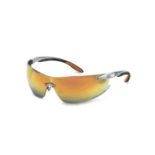 Bacou-Dalloz Harley-Davidson 800 Series Safety Glasses - Silver Frame And Blue Mirror Lens - HD801