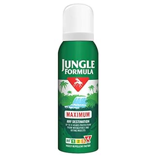 Jungle formula maximum repellent aerosol 125ml maximum strength repellent aerosol against mosquitoes biting insects and ticks up to 9 hrs protection for any destination incl tropics with deet