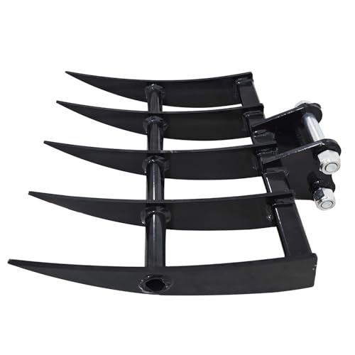 Wide Metal Backhoe rake, Diameter: 25MM-0.98 in., span: 90MM-3.54 in. Excavator Accessories for Loosening and Removing Soil From Mechanical Surfaces