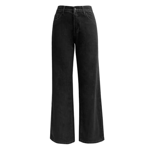 Jean stretch grande taille à jambe droite et confort extensible - 6