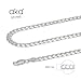 Aka Gioielli - 925 Sterling Silver Curb Cuban Link Chain 7mm - Necklace for Men and Women - Made in Italy - 24 inch long