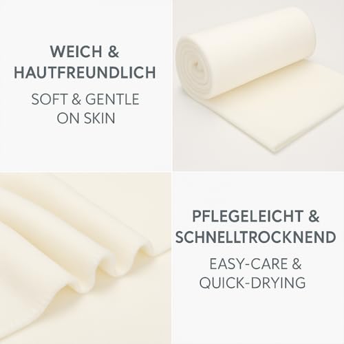 Betz Fleecedecke 130x170 cm 180g/m² – Weiche Wohndecke & Kuscheldecke – Flauschige Sofadecke als Tagesdecke – Leicht, wärmend & pflegeleicht – Farbe Creme