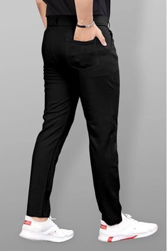 Image of NoseQueen Men's Slim Fit Cargo Trousers | Stretchable Formal Men Trousers | Stylish Slim Fit Trouser for Men | Polycotton Knitted Fabric Pant for Men's