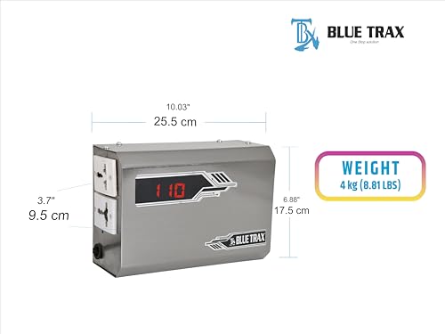 Image of BLUETRAX 500VA 220V to 110V Step Down Voltage Converter Transformer | Compact Lightweight Copper Core Safe Efficient for US Appliances in India | Home Office Kitchen Electronics
