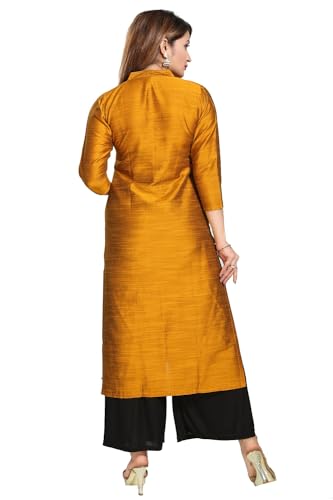Image of DREAM & DZIRE Women's Silk Blue Straight Kurti for All Plus Size and Small Size