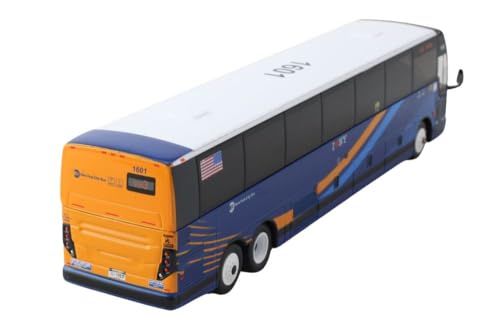 Autobús Prevost X345 a escala 1/87 azul y dorado miniatura 6