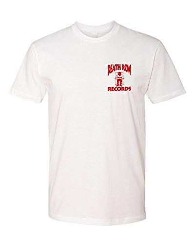 Death Row Records Men's Left Chest Logo T-Shirt tee Hip Hop White