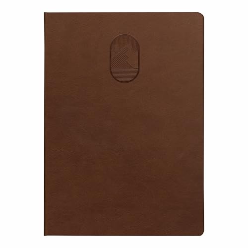 Image of Anupam Hexy A5 Unruled, Notebook | 192 Pages, 80 GSM Plain Journal | Leather Textured PU | 2026 Office Notebook -for journaling, writing, Note Taking, Diary for women and men (Brown)