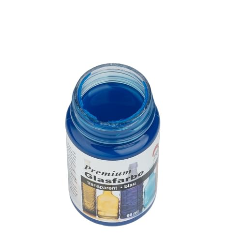 Ideen mit Herz Premium Glasfarbe | transparent | wasserfest | 90 ml (blau)