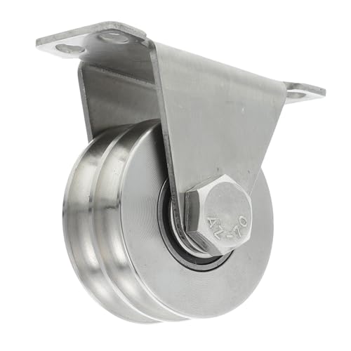 FUNOMOCYA Sliding Door and Ceiling Mount Pulley System Stainless Steel U-Type Groove Cable Laying Pulley Strong Load Bearing and Quiet Operation