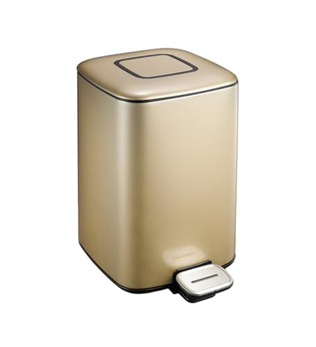 Image of Obsessions Step Dustbin with Fingerprint Resistant, 6 Liters, Champagne Gold
