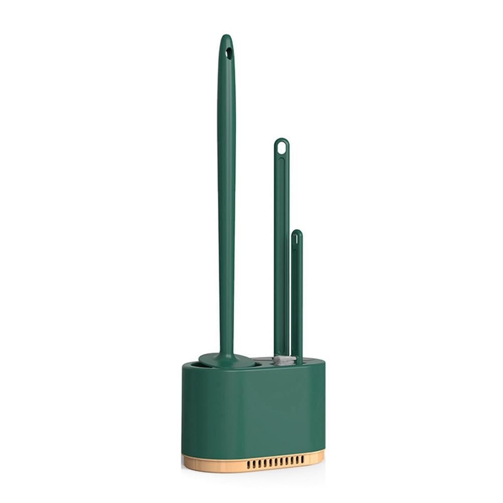 CTRLZS Green 4-in-1 Silicone Toilet Brush Set, Silicone Toilet Brush No Dead Angle Cleaning Artifact Toilet Washing Set