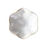 Matériau : céramique Petite assiette à bijoux en céramique décorative en porcelaine - Plateau à bijoux - Décoration de table de nuit - Support pour bagues - Plat de présentation - Bol de rangement pour clés de couloir -