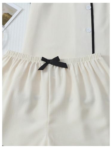 Image of Verdusa Pajamas For Women Set 2 Piece Summer Pajama Sets Cute Pjs Lounge Matching Button Shirt with Shorts