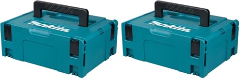 Makita 821550-0 MAKPAC Größe 2 Systemkoffer, Werkzeugkoffer, Transportkoffer, verknüpfbar an Koffersystem, mit Tragegriff, 395 x 295 x 163 mm (LxBxH) (Packung mit 2)