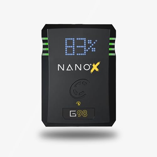 Image of CoreSWX LLC Core NANOG98X, 98wh Micro Sized Gold-Mount Smart Battery Pack, 14.8v 6.6Ah. 10A Draw with EmLED Fuel Gauge, USBCPD and Ptap