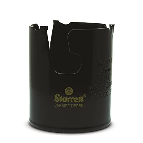 Starrett Tungsten Carbide Tipped Holesaw - MPH0218 Multi Purpose Cut TCT Hole Saw Cutter - For Wood MDF Plastics Ceramic Wall Tiles - 54mm