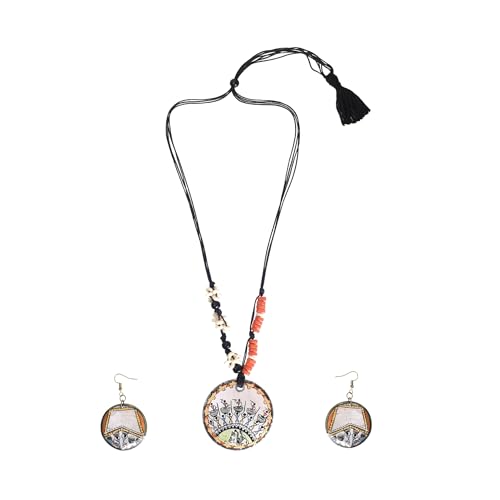 Image of AAKRITI ART CREATIONS Handcrafted Women's Jewelry Set - Elegant Ethnic Necklace and Earrings, Statement Fashion Accessories for Parties & Festivals