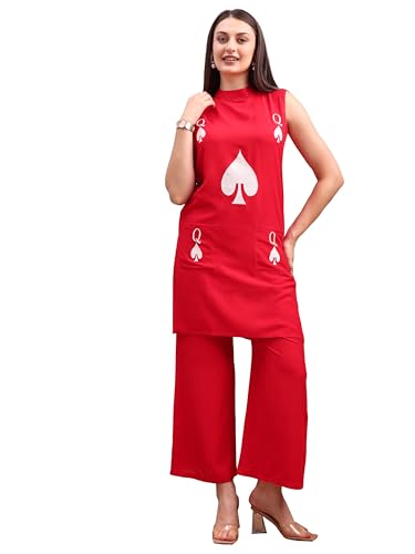 Ensemble 2 pièces rouge femme Womanista : crop top et pantalon élégant