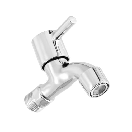 Image of Stainless Steel Base Bib Cock Water Tap - 1 /2 inch, 15mm - ABS Plastic Head Faucet for Kitchen, Bathroom & Wash Basin - Hot & Cold Water Compatible - Set of 5 (Silver)