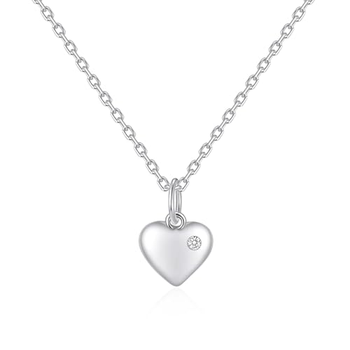 Collar de corazón de plata de ley 925 con cristales colgantes 1
