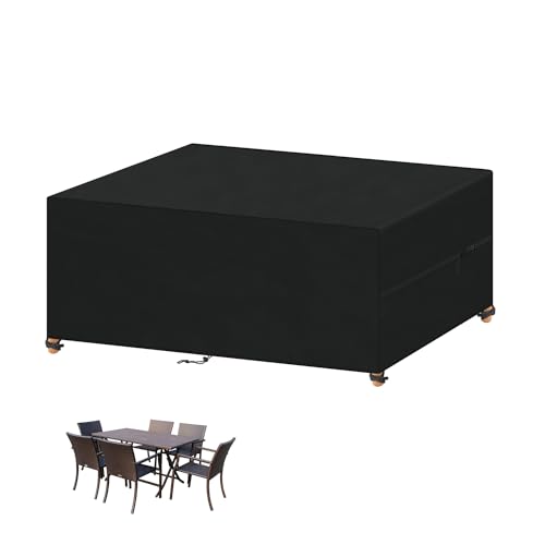 VANSHEIM Abdeckung Gartenmöbel Wasserdicht 420D Oxford Schutzhülle Gartenmöbel Abdeckung für Gartentisch und Loungemöbel Abdeckung Wasserdicht Abdeckplane Gartenmöbel Abdeckhauben Hüllen 150x90x75cm