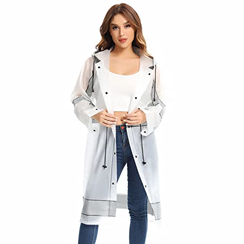 image for UNIQUEBELLA EVA Raincoat Waterproof Rain Poncho Reusable Unisex for Wo