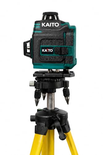 Image of KAITO Professional 16 Lines Green Laser Level Pro with Tripod Stand | 4x360 4D Cross Self-Leveling Battery-Powered Construction Tool | Metal Body Alignment