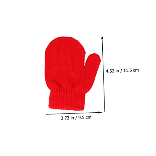 LIFKOME 3sets Boys Girls Winter Gloves Full Finger Kid Mittens Fleece Lined Warm Knitted Gloves Skin-friendly for Children 5pairs*34