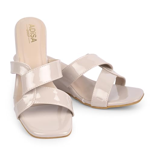 Image of Women Girls Comfortable Slip-On Glossy Sandals - Stylish All Day Comfort Ladies Footwear for Daily Wear