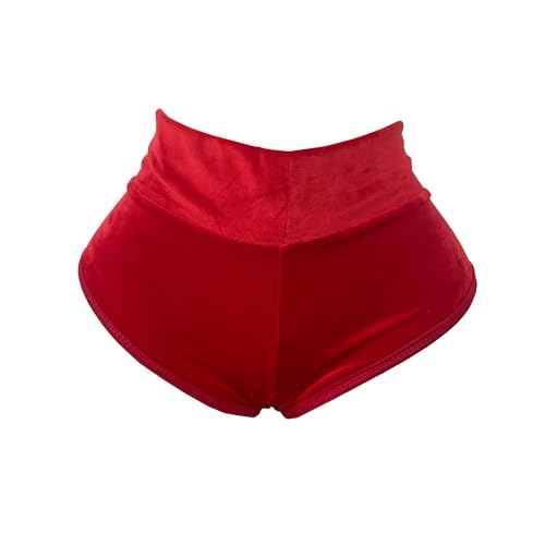 Women Cute Red Velvet Yoga Booty Shorts Athletic...