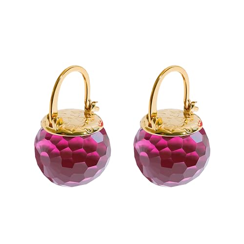 Image of Crystal Earrings for Women, Sparkly Austrian Crystal Disco Ball Earrings, 18K Gold Plated Post Drop Earrings with Colorful Spheres, Hypoallergenic & Lightweight, Ideal Gift for Her