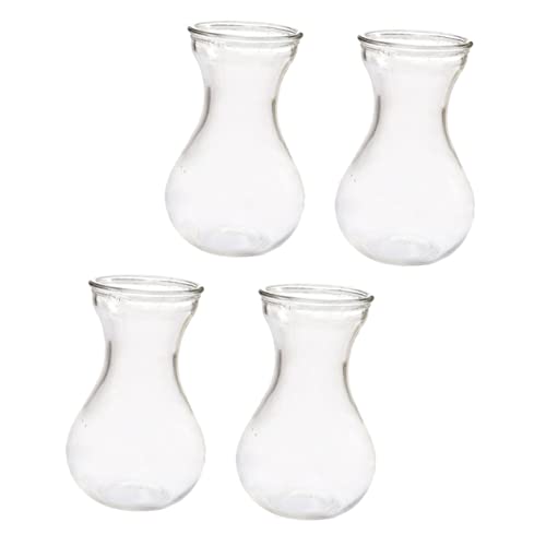 Artibetter 4pcs Hyacinth Vase Crystal Decorations for Home Retro Decor Miniture Decoration Hydroponic Vase Hyacinth Flower Vases Small Flower Vases Glass Transparent Glass Flower Vase Adorn