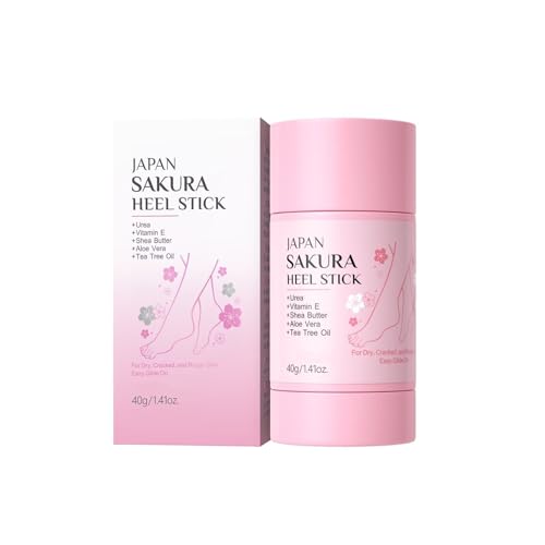 New Cover Cracked Heel Repair Stick JAPAN SAKURA Heel Balm for Dry Cracked Feet & Heels Deeply Moisturize & Soften Feets Exfoliates Dead Skin Foot Balm For Hands Heels Elbows Knees and More