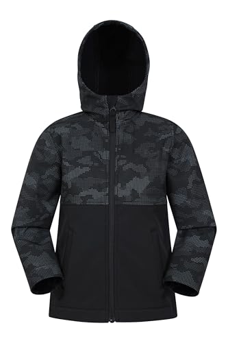 Mountain Warehouse Exodus Kids Softshell Jacket, Black, Size 11-12