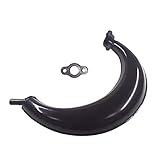 HGC 40mm Half Moon Silencer Muffler Exhaust Black For 49cc 60cc 66cc 80cc 2-Stroke Engine Motor...
