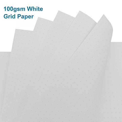 Nokingo Spiral Dot Grid Notebook - A5 Bullet Dotted Journal, 80 Sheets / 160 Pages, 100gsm White Paper, Transparent Hardcover, 14.8X21cm