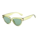HPIRME Gafas de sol tipo ojo de gato para mujer, gafas de sol tipo ojo de gato negras vintage, montura pequeña para mujer, color transparente, C8 FullGreen, talla única