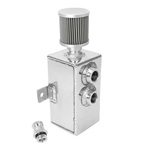 Universal 1L Car Natural Oil Catch Can Tank Fuel Tank Raw Aluminum With Breather Filter Baffled 10An Fitting #TOP5