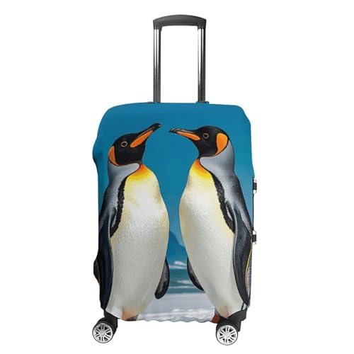 Happy Penguins Luggage Cover Tsa Approved Suitcase Covers for Luggage Elastic Washable Suit Case Covers Anti-Scratch Travel Luggages Sleeve Suitcase Protector Fits 19-30 Inch Case(S)