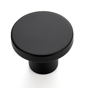 Ravinte 10 Pack Matte Black Cabinet and Drawer Knobs – 1-1/5 Inch Round Pulls for Kitchen, Dressers and Closets