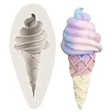 QDMOLDS Ice Cream Silicone Mold Ice Cream Cone Fondant Molds for Baby Birthday Party Cake Decoration Cupcake Topper Candy Chocolate Sugar Craft Polymer Clay Gum Paste