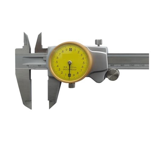UHRLGHS Dial Vernier Caliper 0-150Mm 200Mm 300Mm Stainless Steel Industrial Quality 0.02Mm,171-156 300x0.02mm