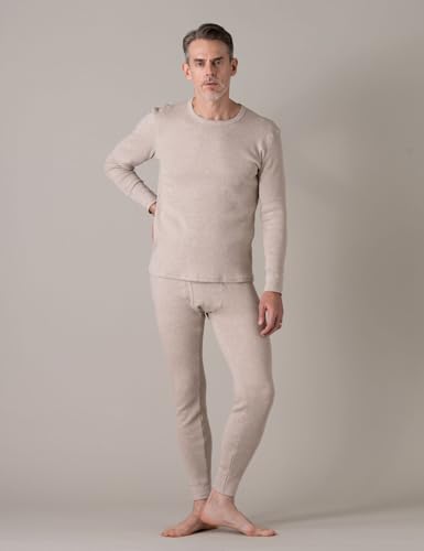 LAPASA Men's Cotton Waffle Thermal Underwear Set Midweight & Heavyweight Long Johns Base Layer Cold Weather M60/M1373