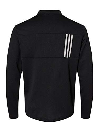 adidas - 3-Stripes Double Knit Quarter-Zip Pullover - A482 - XL - Black/Grey Two2
