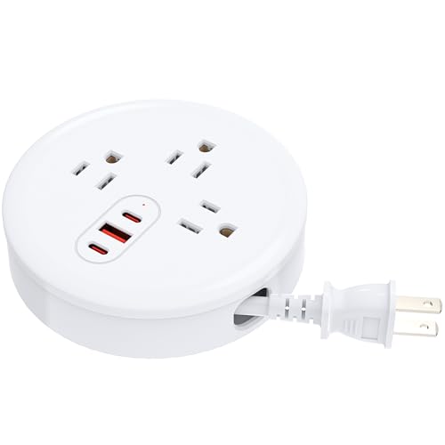 Extensión DYZYCLICAL modelo QH960-CU con 3 tomas, cable de 1.2 m, 3 puertos USB (2 USB C), 125V y 13A