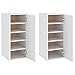 Festnjght 2X Mueble Zapatero con Puertas y 5 Estantes Zapateros de Pasillo Moderno Zapatero de Pared Armario de Zapatosde Aglomerado - Blanco 32 x 35 x 70 cm